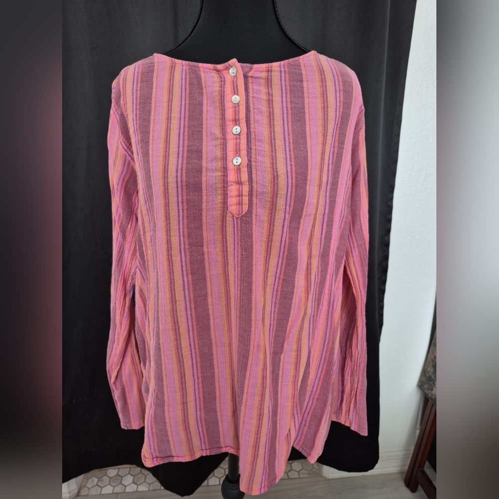 Striped Pink and Orange Shirt